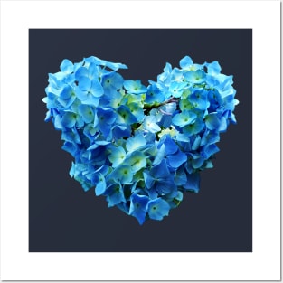 Hydrangeas - Blue Hydrangea Heart Posters and Art